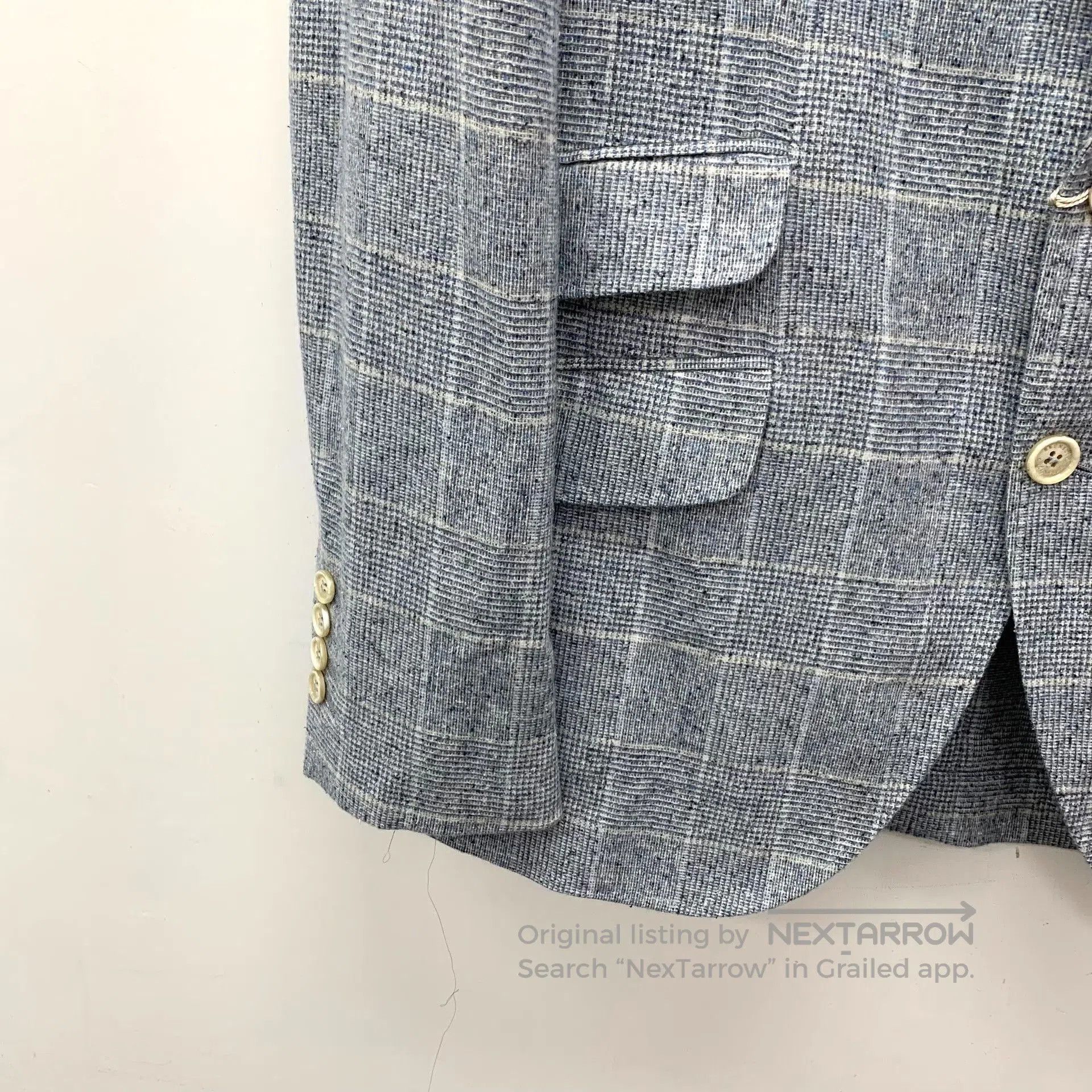 Brunello Cucinelli Brunello Cucinelli Light Blue Plaid Silk Blazer. Size US S / EU 44-46 / 1 - 4 Thumbnail