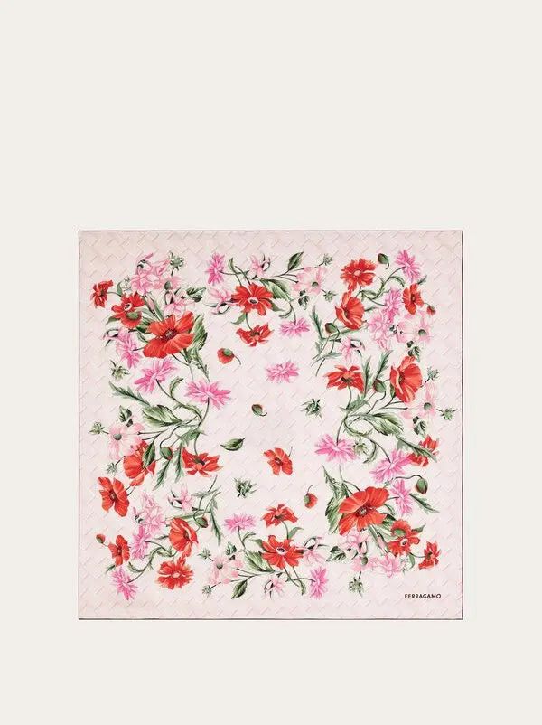 Salvatore Ferragamo Ferragamo Bouquet Print Silk Scarf Size ONE SIZE - 1 Thumbnail
