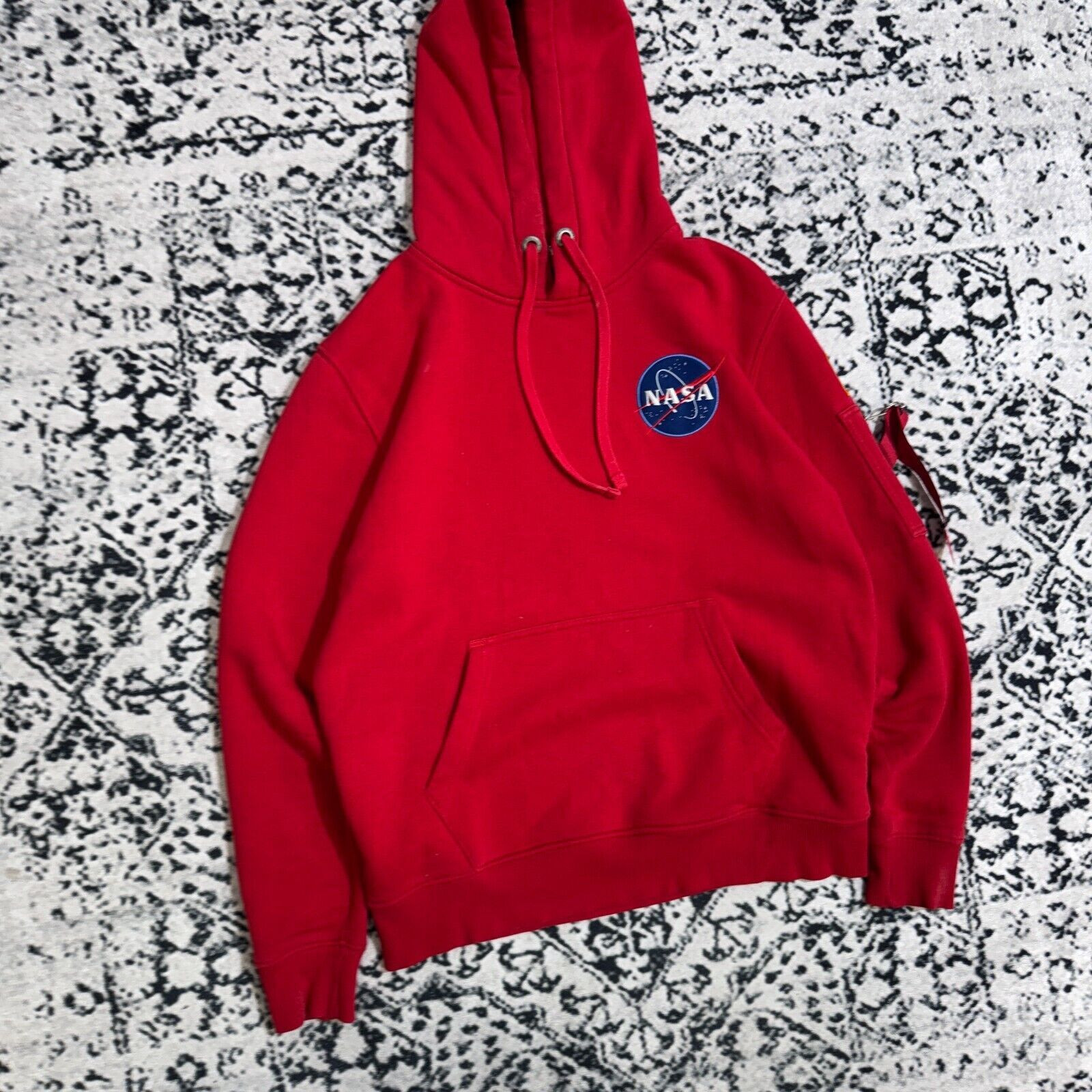 Alpha Industries × Vintage Alpha Industries Red Cotton Hoodie Size L NASA MA-1 Astro Size US L / EU 52-54 / 3 - 4 Thumbnail