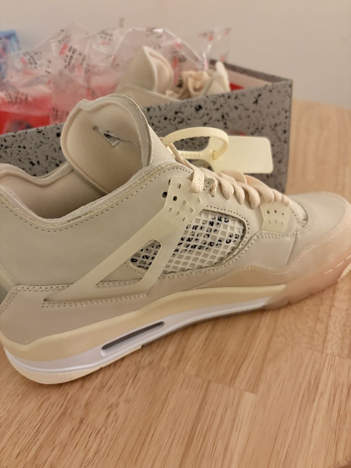 Nike × Off-White Air Jordan 4 Retro SP OFF WHITE Size US 8.5 / EU 41-42 - 6 Thumbnail