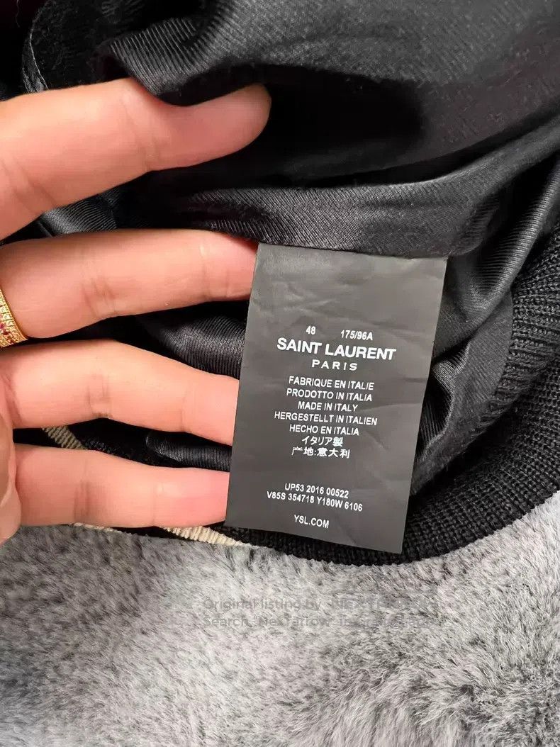 Saint Laurent Paris Saint Laurent Paris Burgundy Black Sheepskin Mixed Wool Ba Size US M / EU 48-50 / 2 - 8 Thumbnail