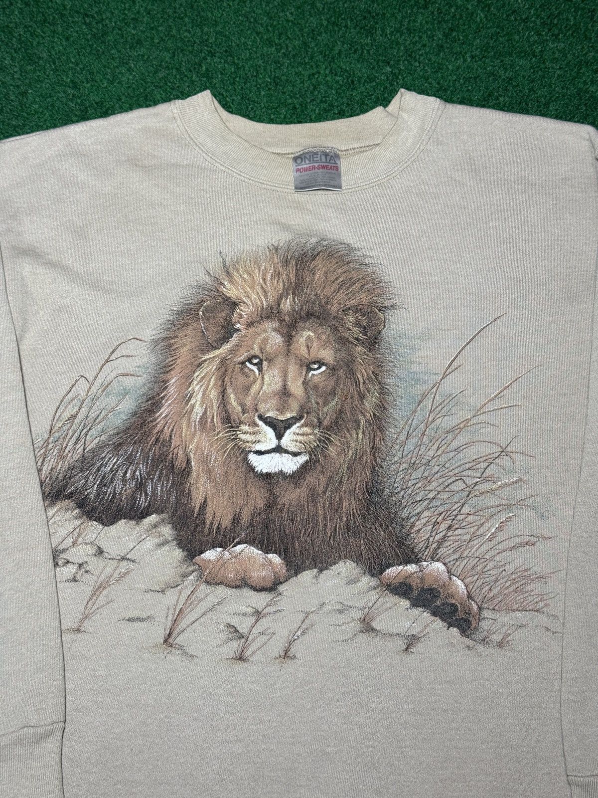 Vintage Oneita Lion Graphic Vintage Crewneck 90s 20x27 Sweatshirt Size US M / EU 48-50 / 2 - 2 Thumbnail
