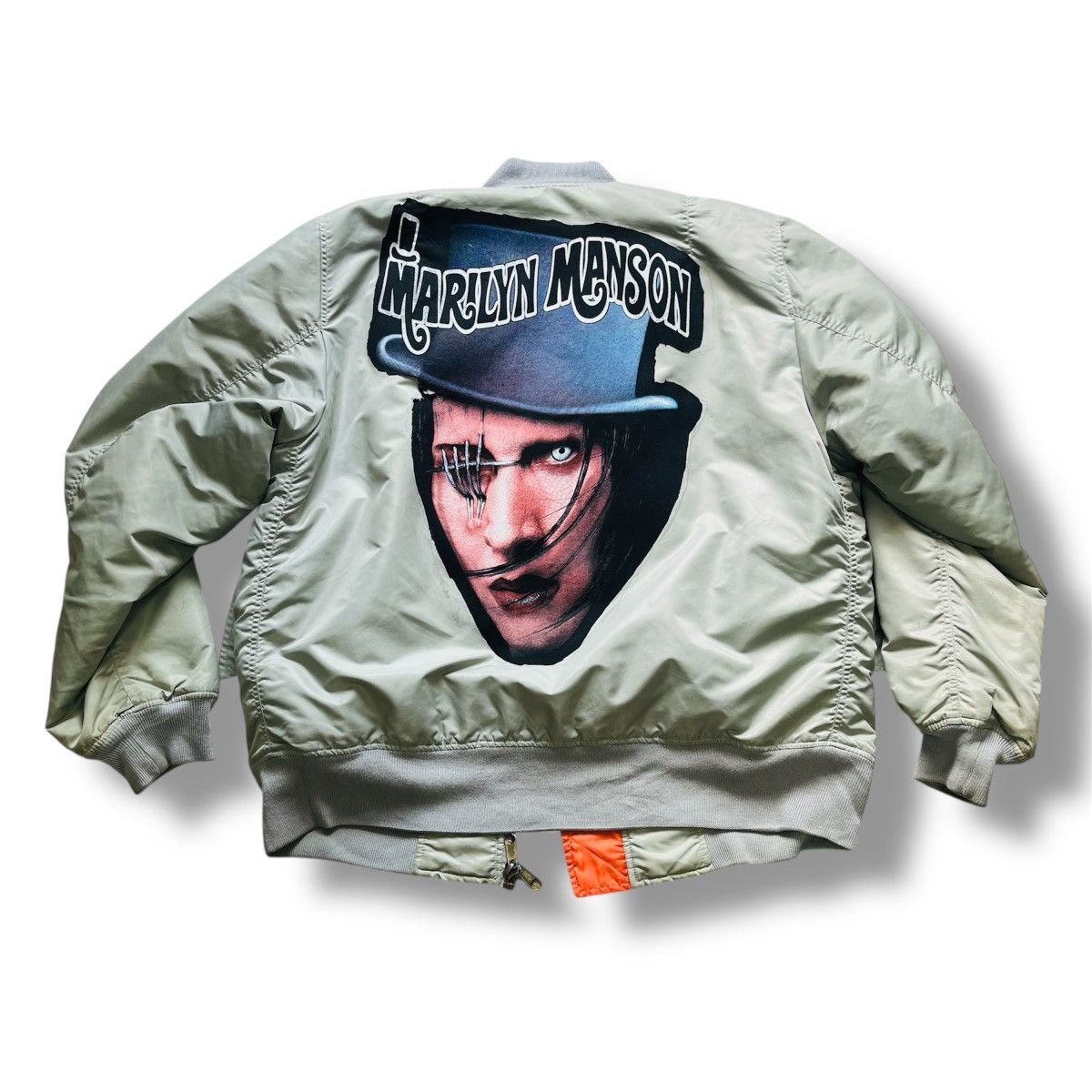 Marilyn Manson Vintage Marilyn Manson Patches Reversible MA-1 Bomber Jacket Size US XL / EU 56 / 4 - 3 Thumbnail