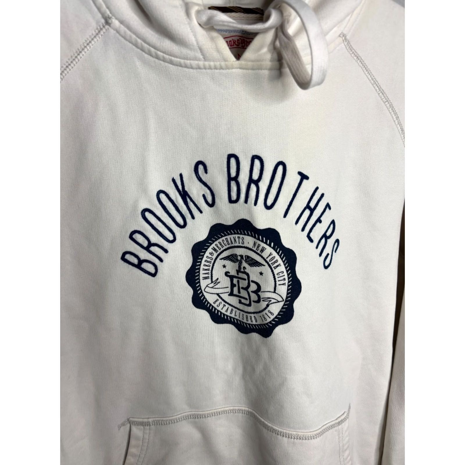 Brooks Brothers Brooks Brothers Hoodie Mens M White Logo Pullover VTG Vintage 5120 Size US M / EU 48-50 / 2 - 2 Thumbnail