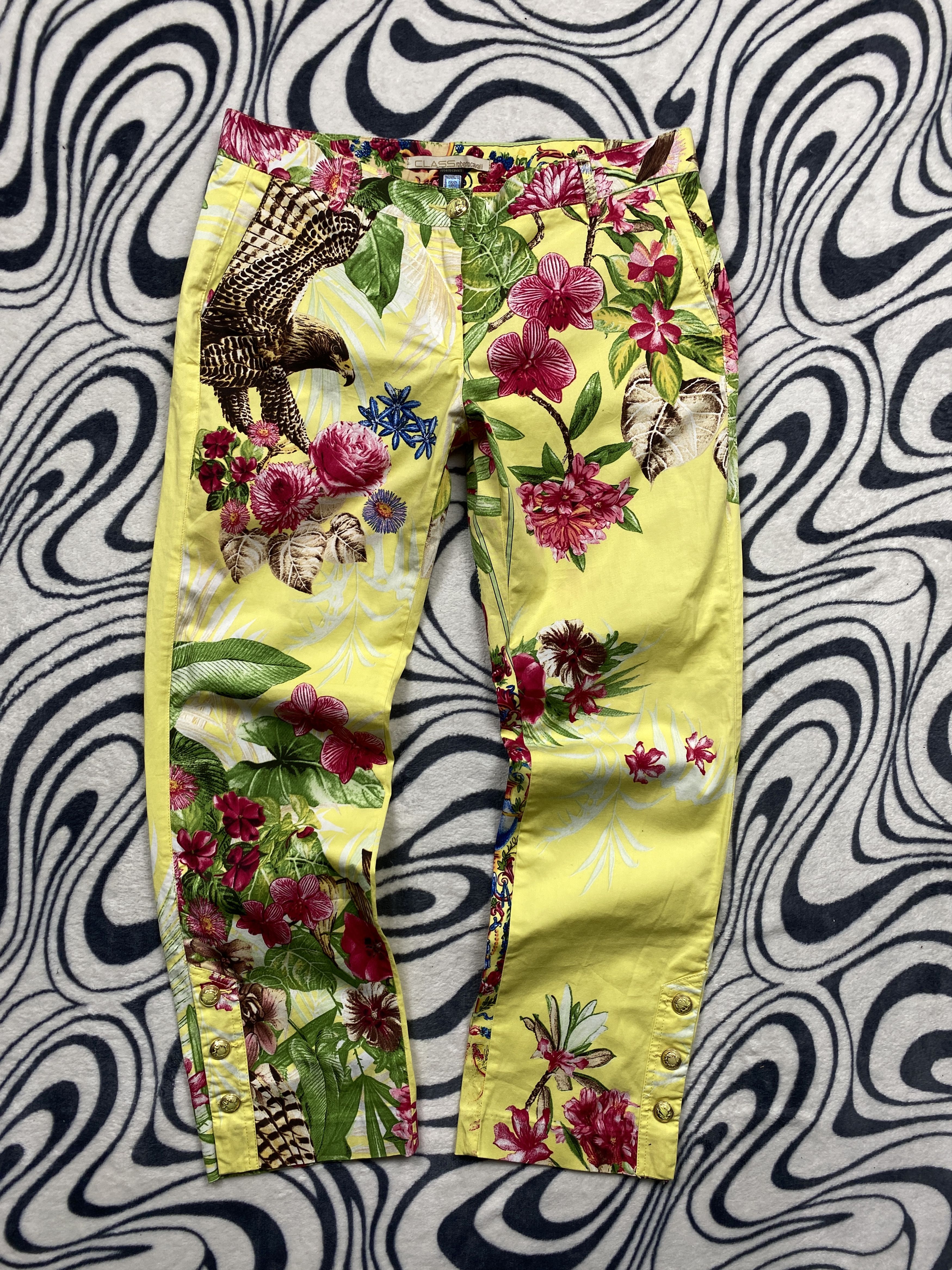 Roberto Cavalli Class Roberto Cavalli Vintage Womens Printed Pants Size 34" / US 12 / IT 48 - 1 Thumbnail