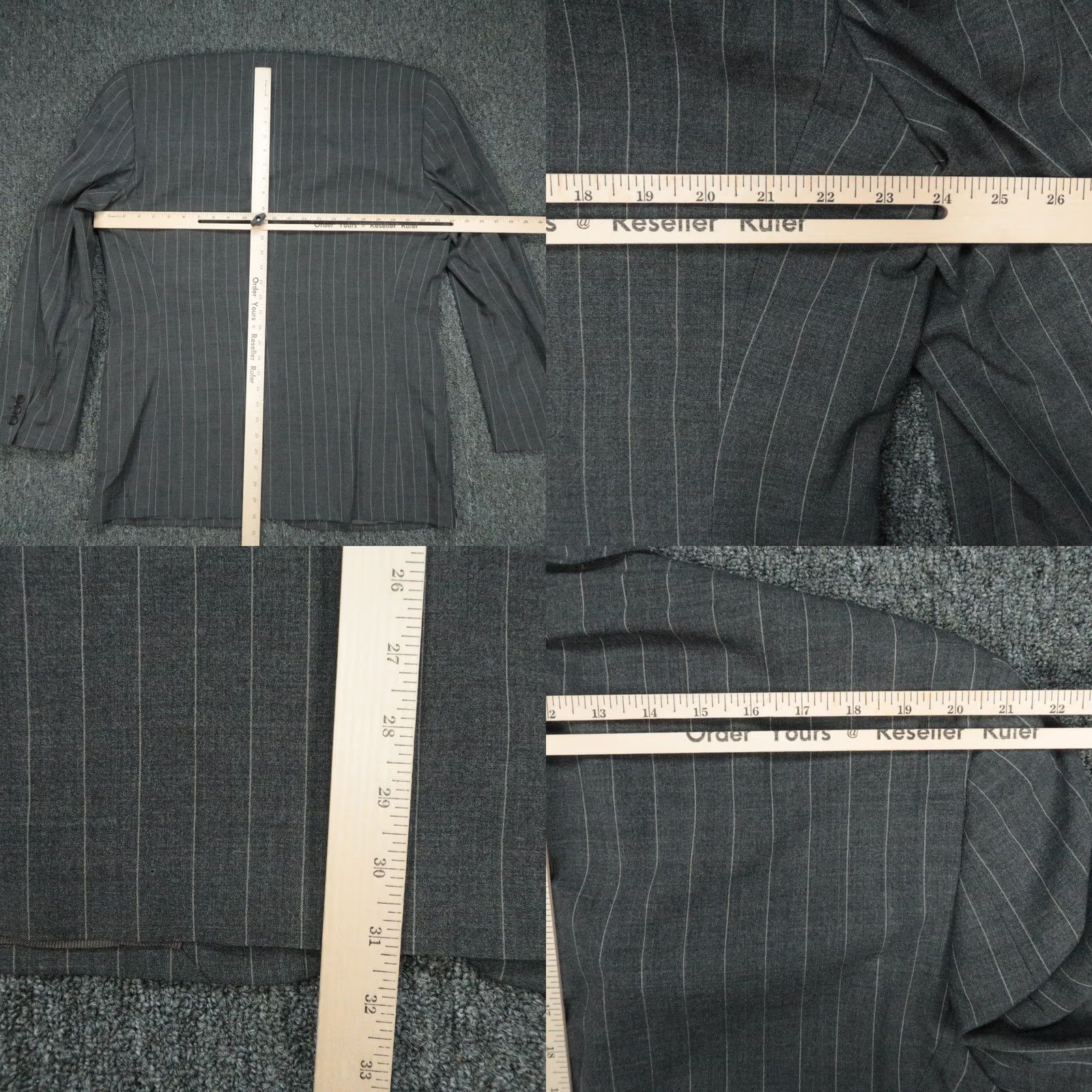 Ermenegildo Zegna Ermenegildo Zegna Blazer Mens 46R Gray Stripe Wool Sport Coat Size 46R - 8 Thumbnail