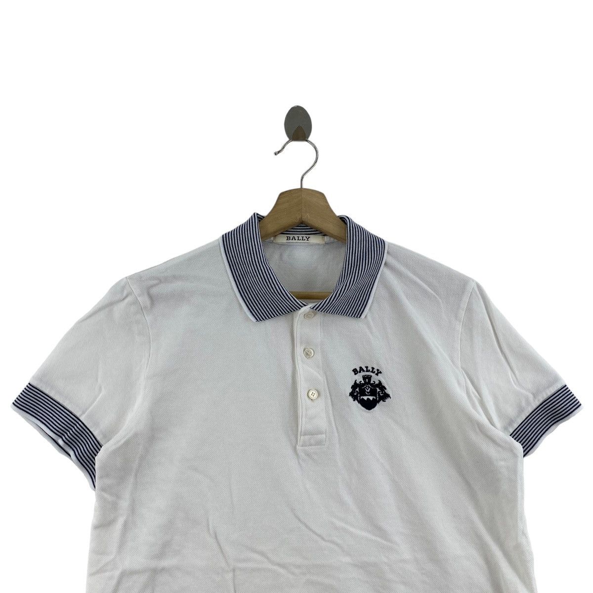 Bally BALLY Italian Brand Embroidered Logo Button Up Collar White Size US M / EU 48-50 / 2 - 2 Thumbnail