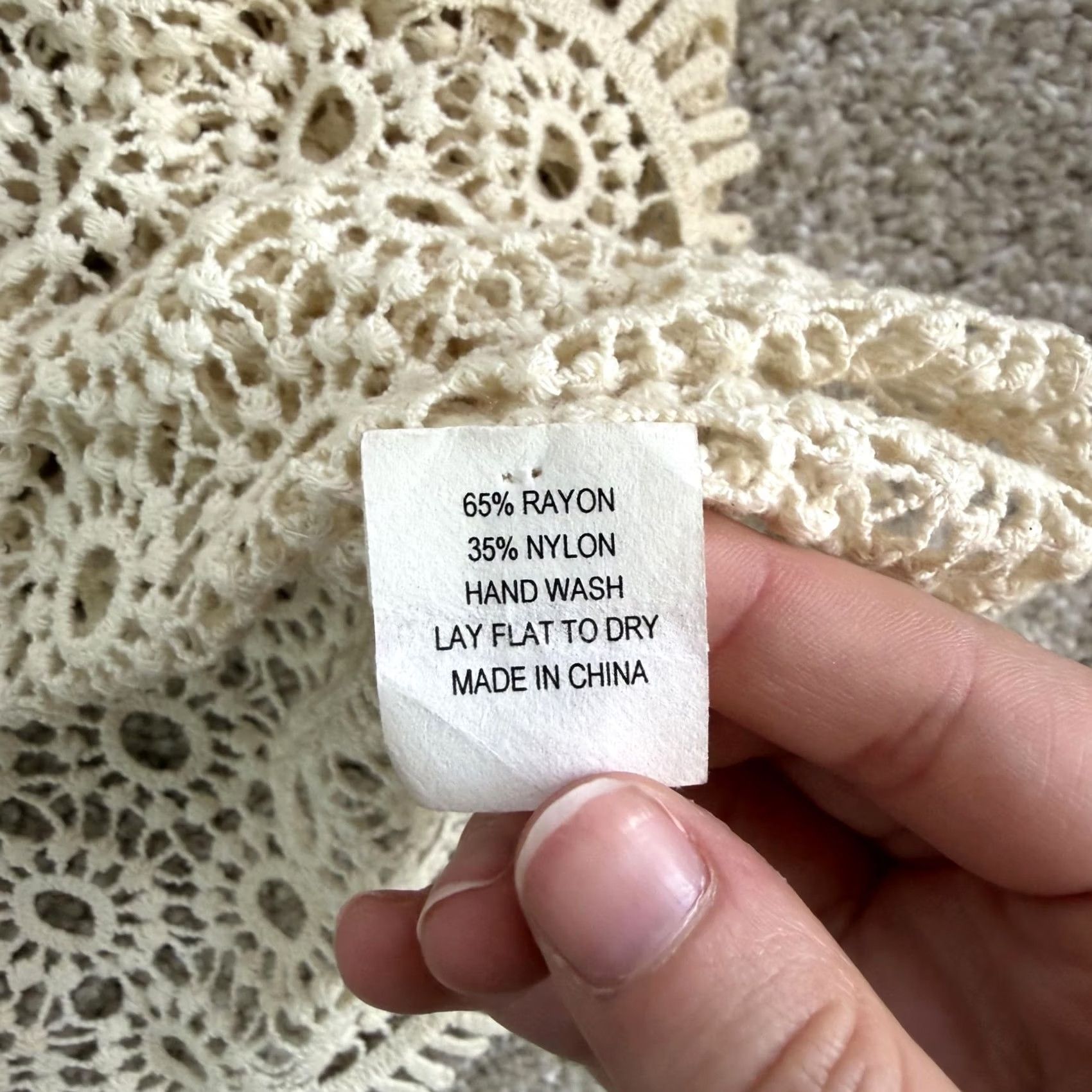 Vintage Cyrus Blouse Womens Small White Crochet Lace Button Front Sheer Long Sleeve Boho Size S / US 4 / IT 40 - 4 Thumbnail