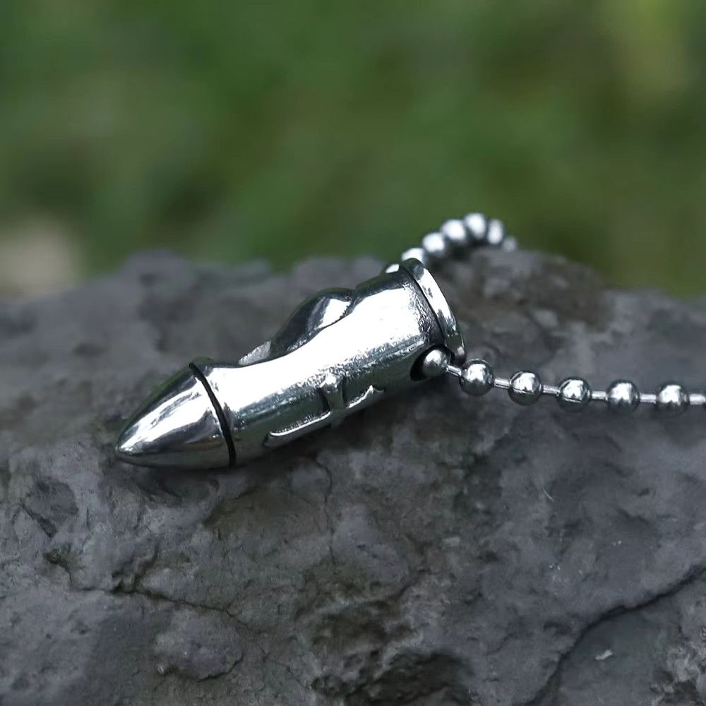 Jewelry Skull Bullet Pendant Necklace Size ONE SIZE - 3 Thumbnail