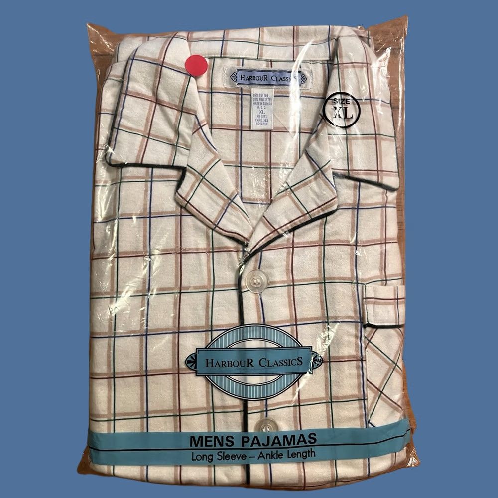Vintage VINTAGE Harbour Classics Pajamas Mens XL White Check Long Sleeve Ankle Length Size US XL / EU 56 / 4 - 1 Thumbnail
