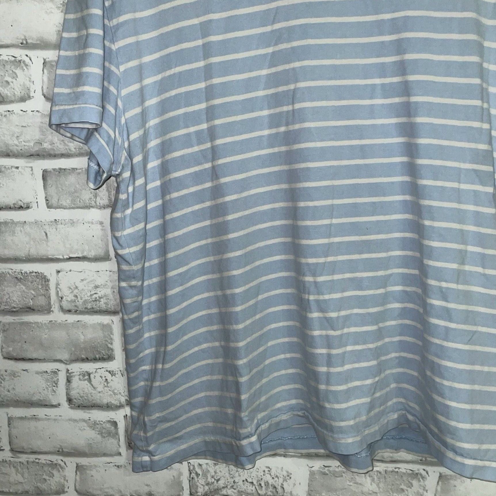 Polo Ralph Lauren Polo Ralph Lauren Classic Fit Striped V-Neck T-Shirt Mens Large Blue Size US L / EU 52-54 / 3 - 3 Thumbnail