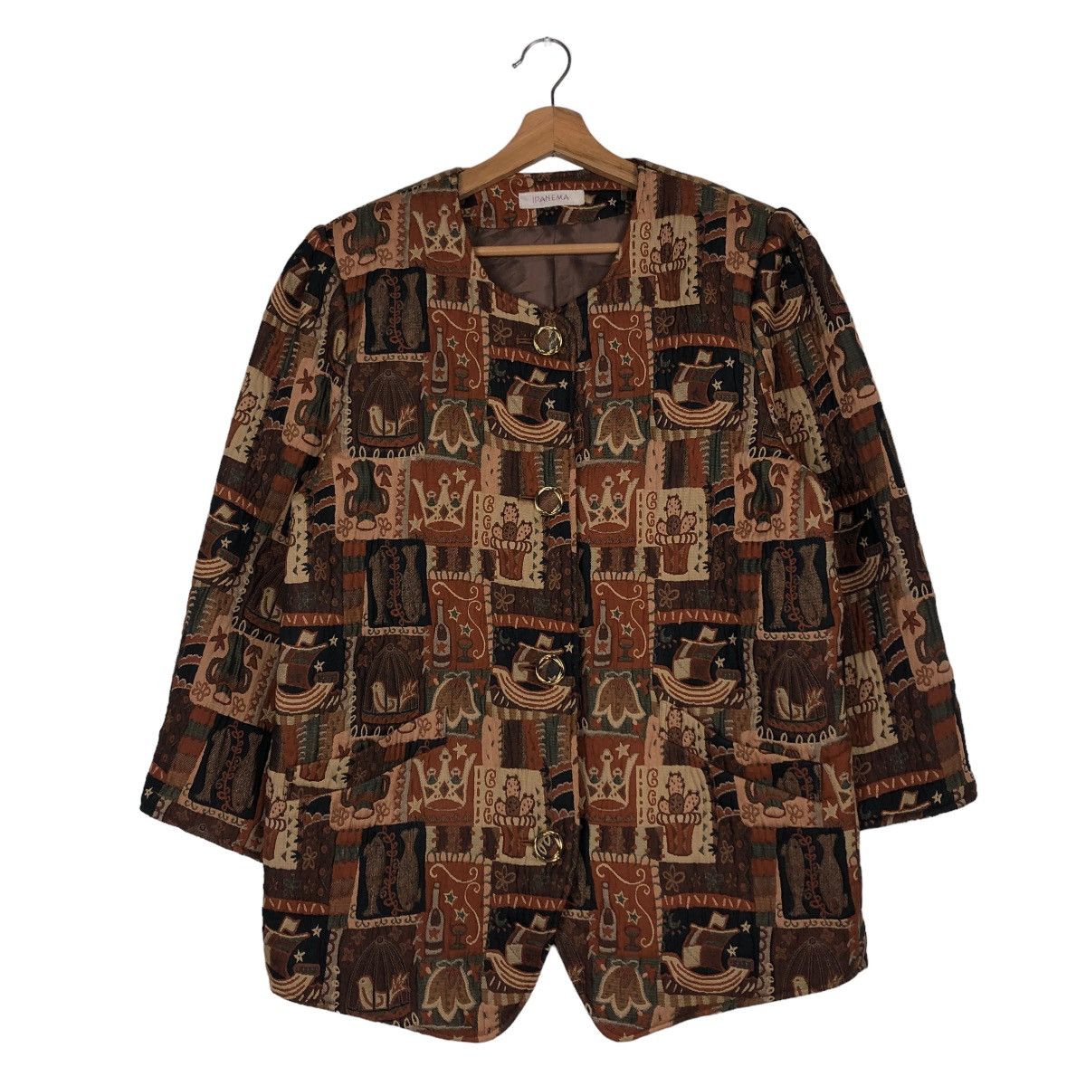 Japanese Brand 📌VINTAGE BIKER JACKET BUTTON PATCHWORK IPANEMA ISSEY MIYAKE Size M / US 6-8 / IT 42-44 - 2 Thumbnail