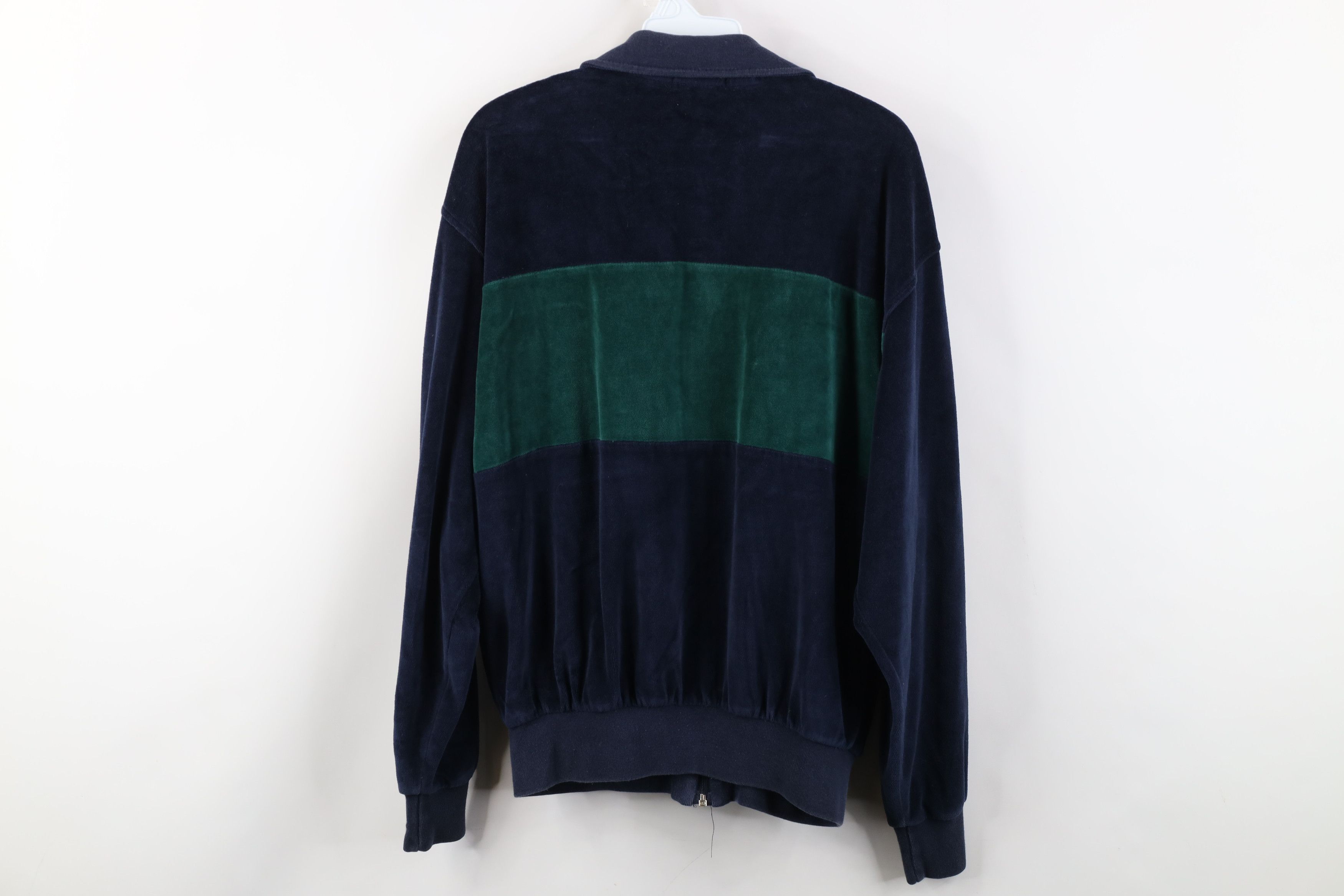 Vintage Vintage 90s Streetwear Block Velour Warm Up Track Jacket Size US M / EU 48-50 / 2 - 13 Thumbnail