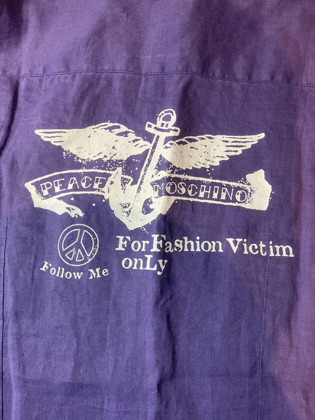 Moschino MOSCHINO TEEN PURPLE SHIRT PEACE MOSCHINO TEEN LOVE Size US XXS / EU 40 - 7 Thumbnail