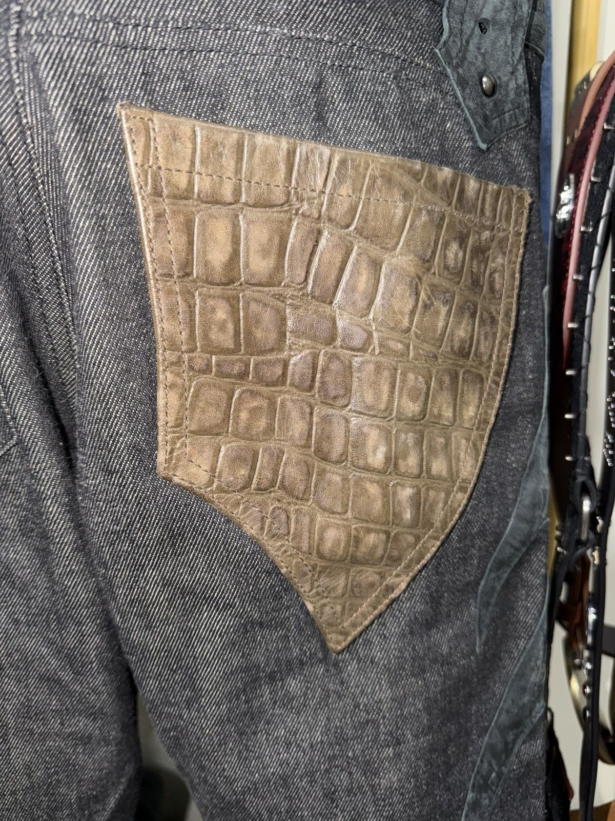 Yasuyuki Ishii Crocodile Leather Denim Size US 29 - 3 Thumbnail