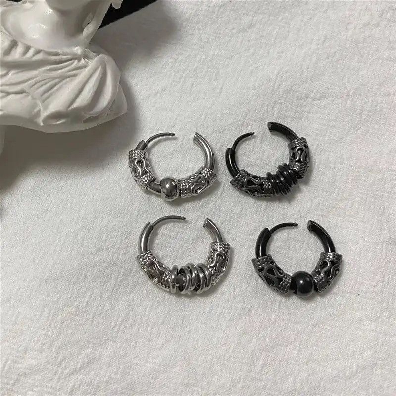 Vintage Classic Men Stainless Steel Hoop Earrings Size ONE SIZE - 3 Thumbnail