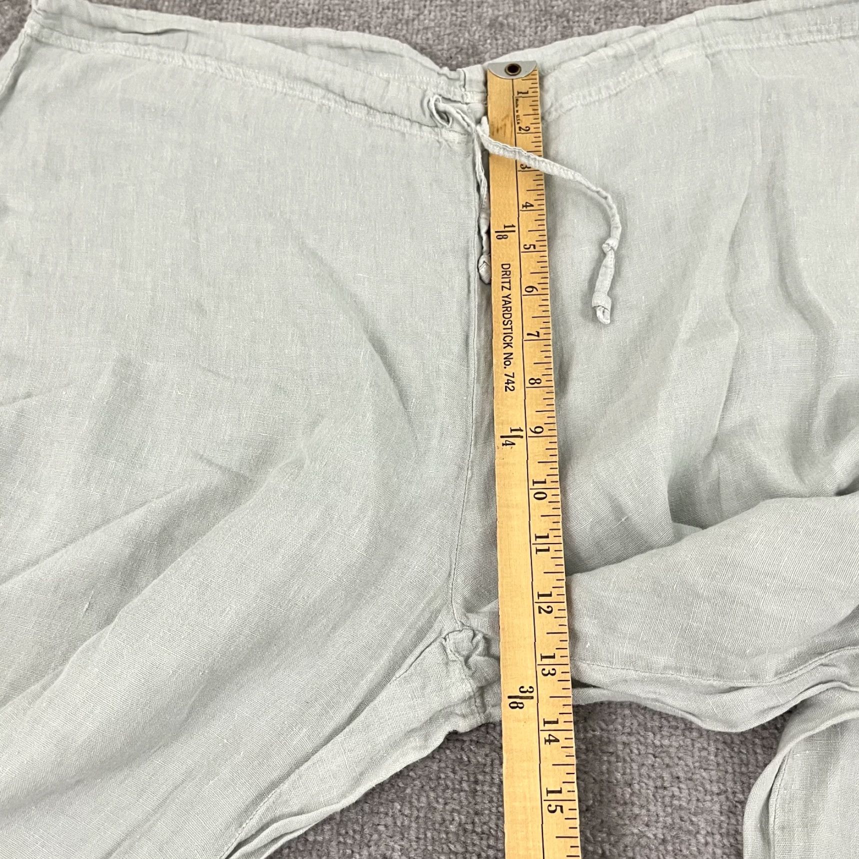 120% Lino VINTAGE 120% Lino Pants Womens Regular 48 Green Linen Wide Leg 30.5" Inseam Pockets Men... Size 34" / US 12 / IT 48 - 7 Thumbnail
