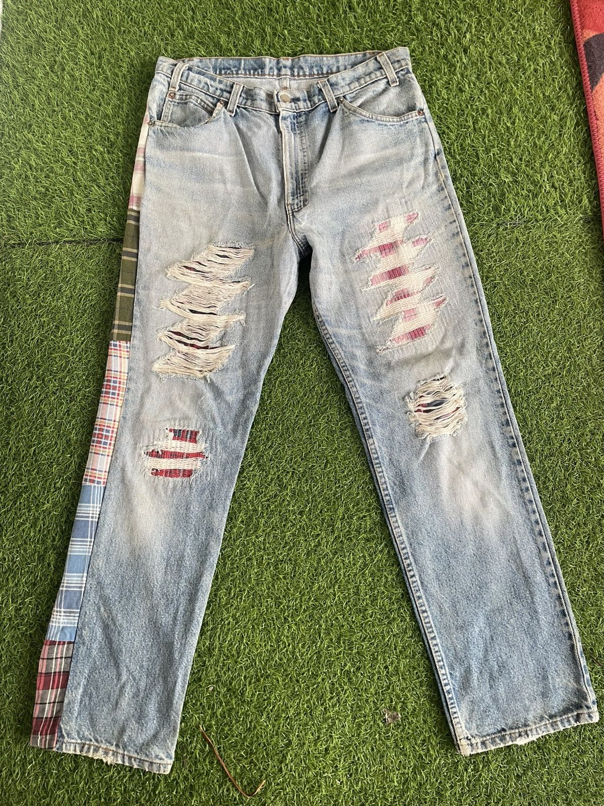 Vintage AUTHENTIC CUSTOM DENIM PACTHWORK Size US 34 / EU 50 - 1 Thumbnail