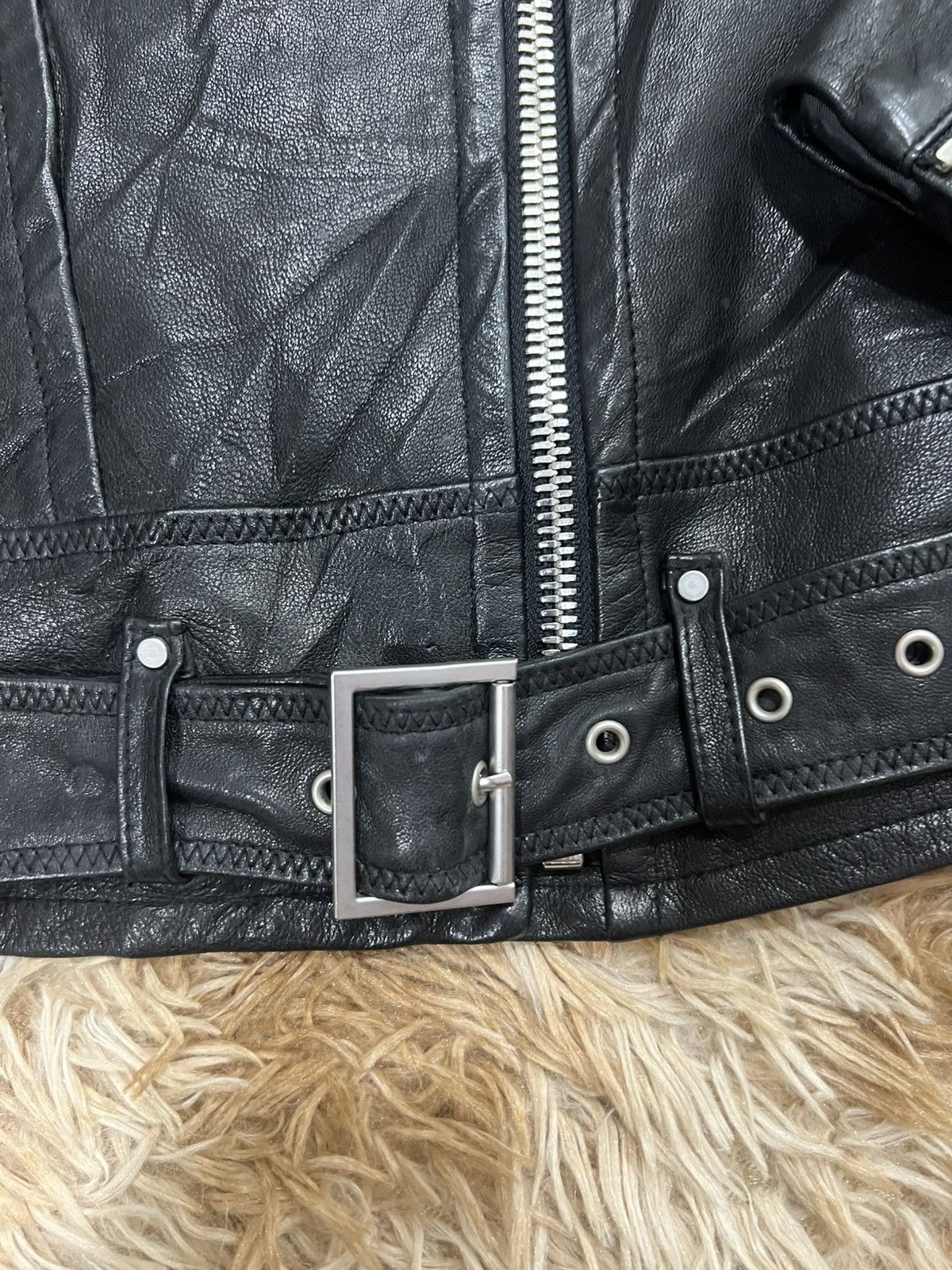 Sandro Sandro Paris Lambskin Leather Biker Jacket Size US XS / EU 42 / 0 - 3 Thumbnail