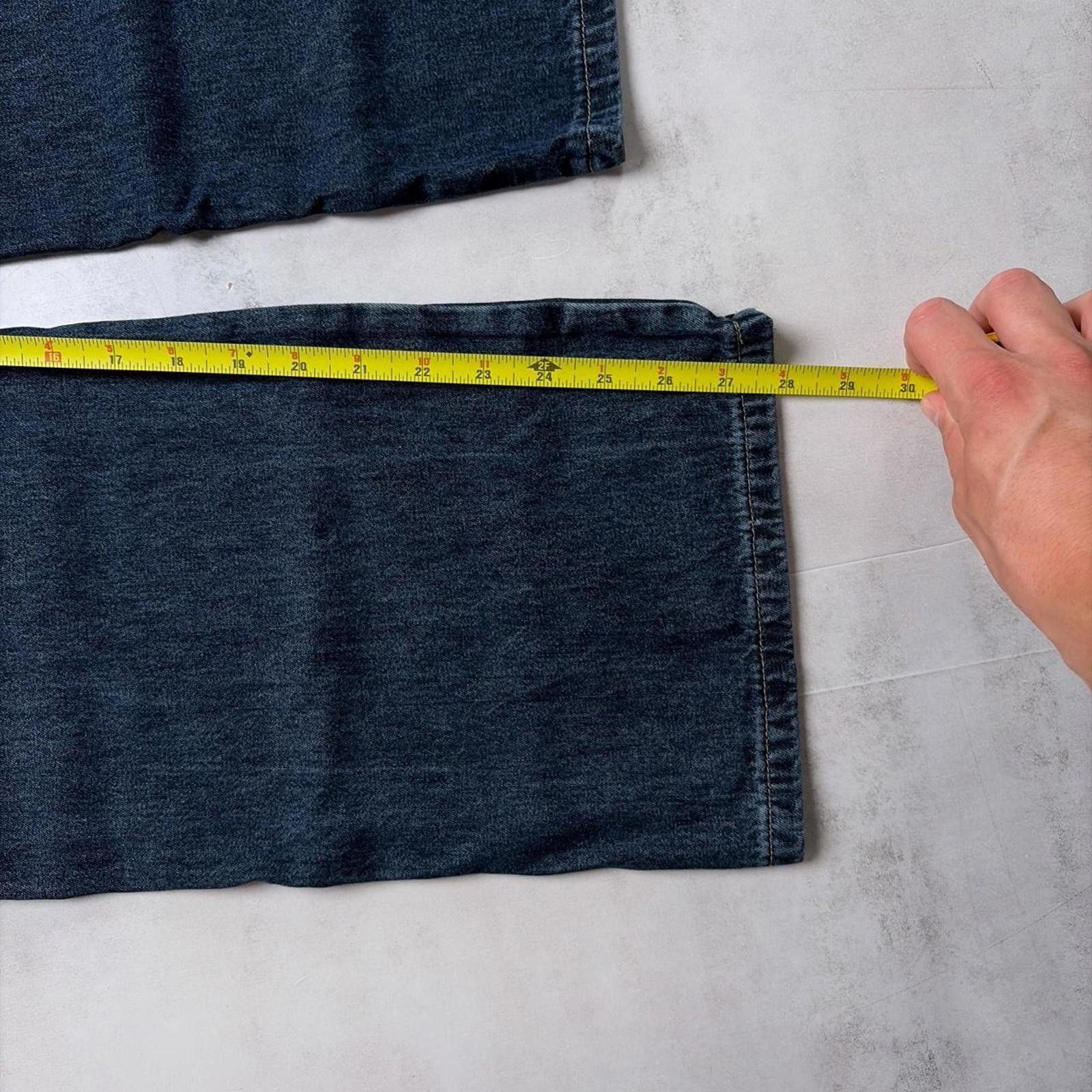 Wrangler Y2K Dark Wash Wrangler Grunge Baggy Skater Cargo Denim Jeans Size 32" / US 10 / IT 46 - 7 Thumbnail