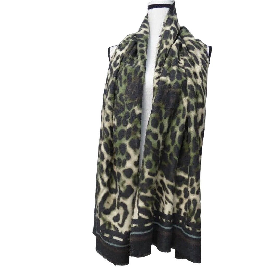 Other Inc International Concepts Striped Leopard-Print Wrap, Olive Size ONE SIZE - 3 Thumbnail