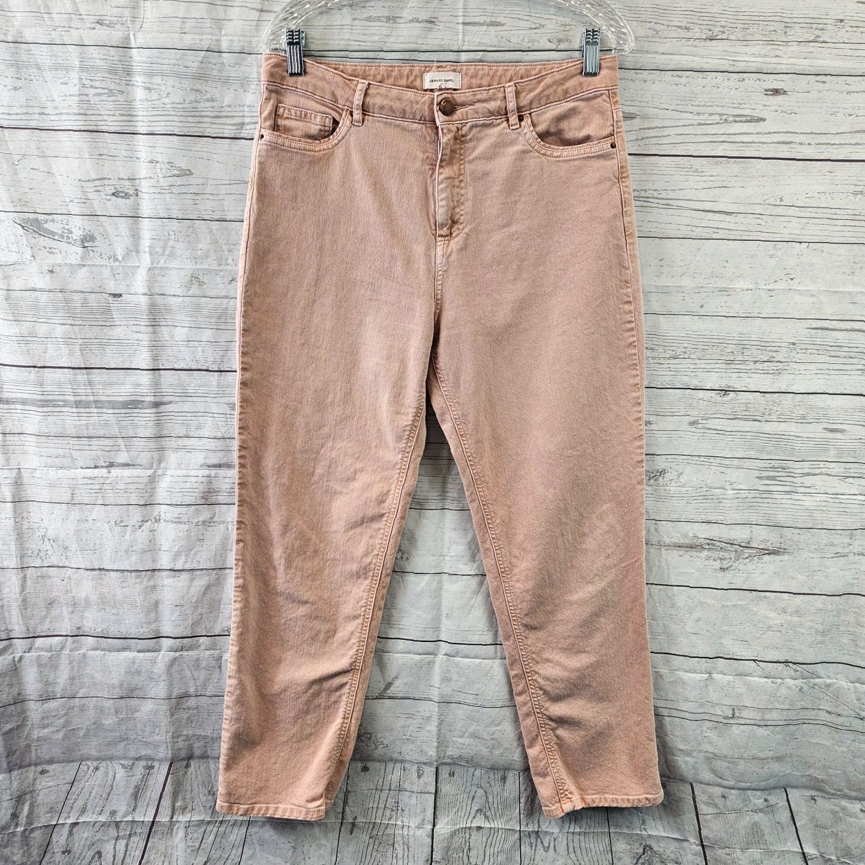 Gerard Darel Gerard Darel Womens Jeans 42 Pink High Rise Tapered Leg Denim Cotton Blend Regular Inseam 27.5" - 16" Waist Womens Jeans Pink High Rise Tapered Leg Size 28" / US 6 / IT 42 - 2 Thumbnail
