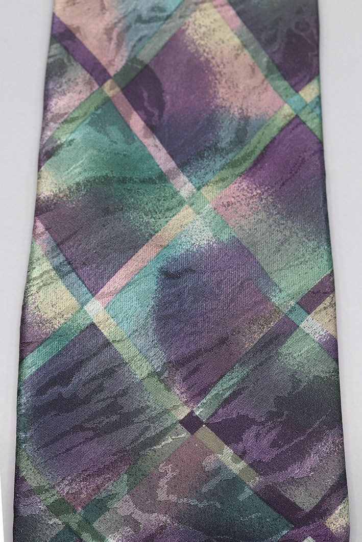 Lanvin Lanvin Paris Abstract Plaid Silk Tie Size ONE SIZE - 6 Thumbnail