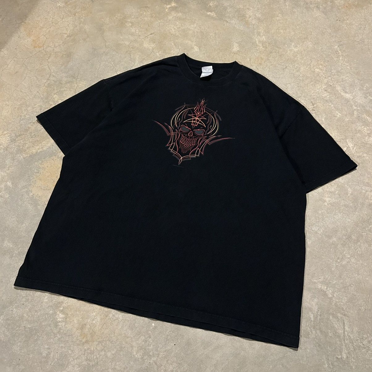 JNCO × Vintage Vintage 2000s Skull Tribal Oversized Tee Skater Cyber Faded Size US XXL / EU 58 / 5 - 4 Thumbnail
