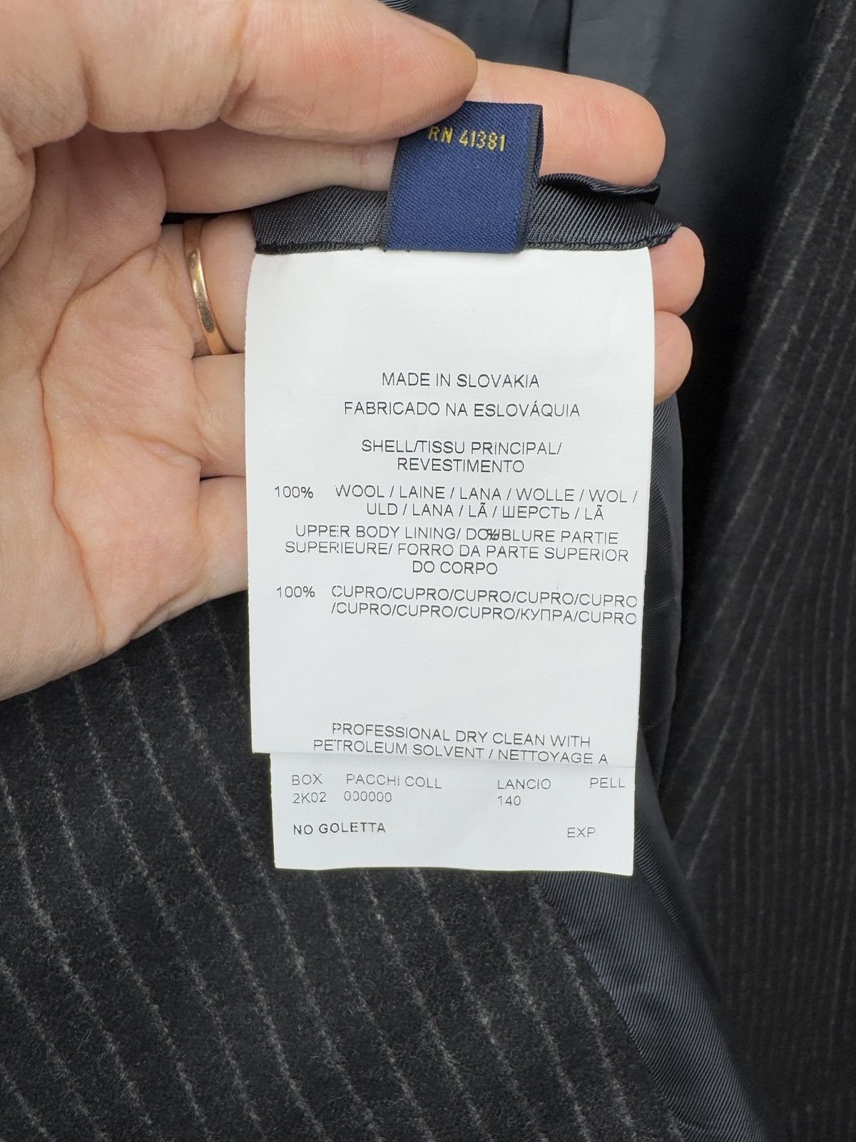 Polo Ralph Lauren POLO Ralph Lauren Gregory Wool Pinstripe Suit Dark Grey 42R Size 42R - 14 Thumbnail