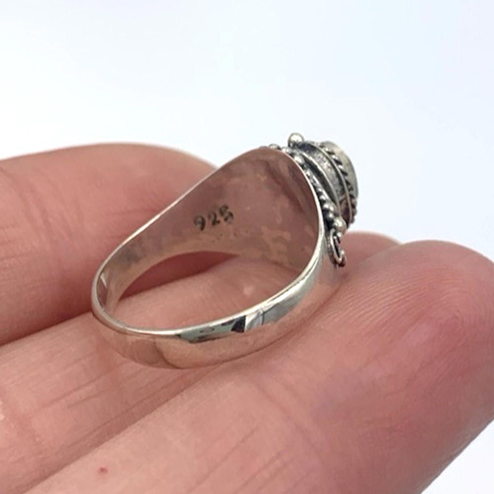 Other Art Deco Style Peridot Poison Pill Box Sterling Silver Ring Size ONE SIZE - 6 Thumbnail