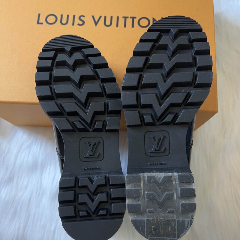 Louis Vuitton Louis Vuitton Black Patent Leather Lace-Up Boots - Size US 8 / IT 38 - 4 Thumbnail