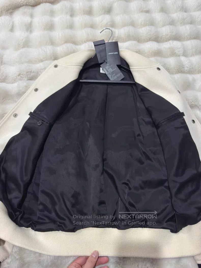 Saint Laurent Paris Saint Laurent Paris White Teddy Baseball Jacket Size US M / EU 48-50 / 2 - 3 Thumbnail
