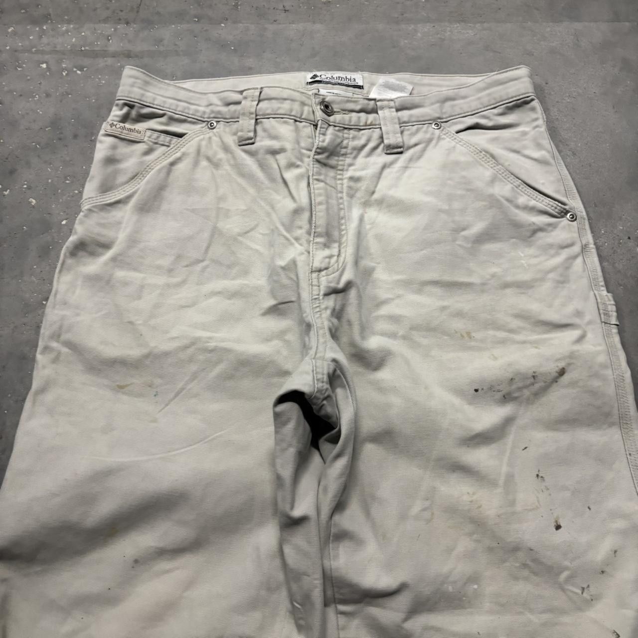 Japanese Brand × Vintage Crazy Vintage Y2K/2000s Baggy White Streetwear Workwear Skater Carpenter Pants! Size US 33 - 5 Thumbnail