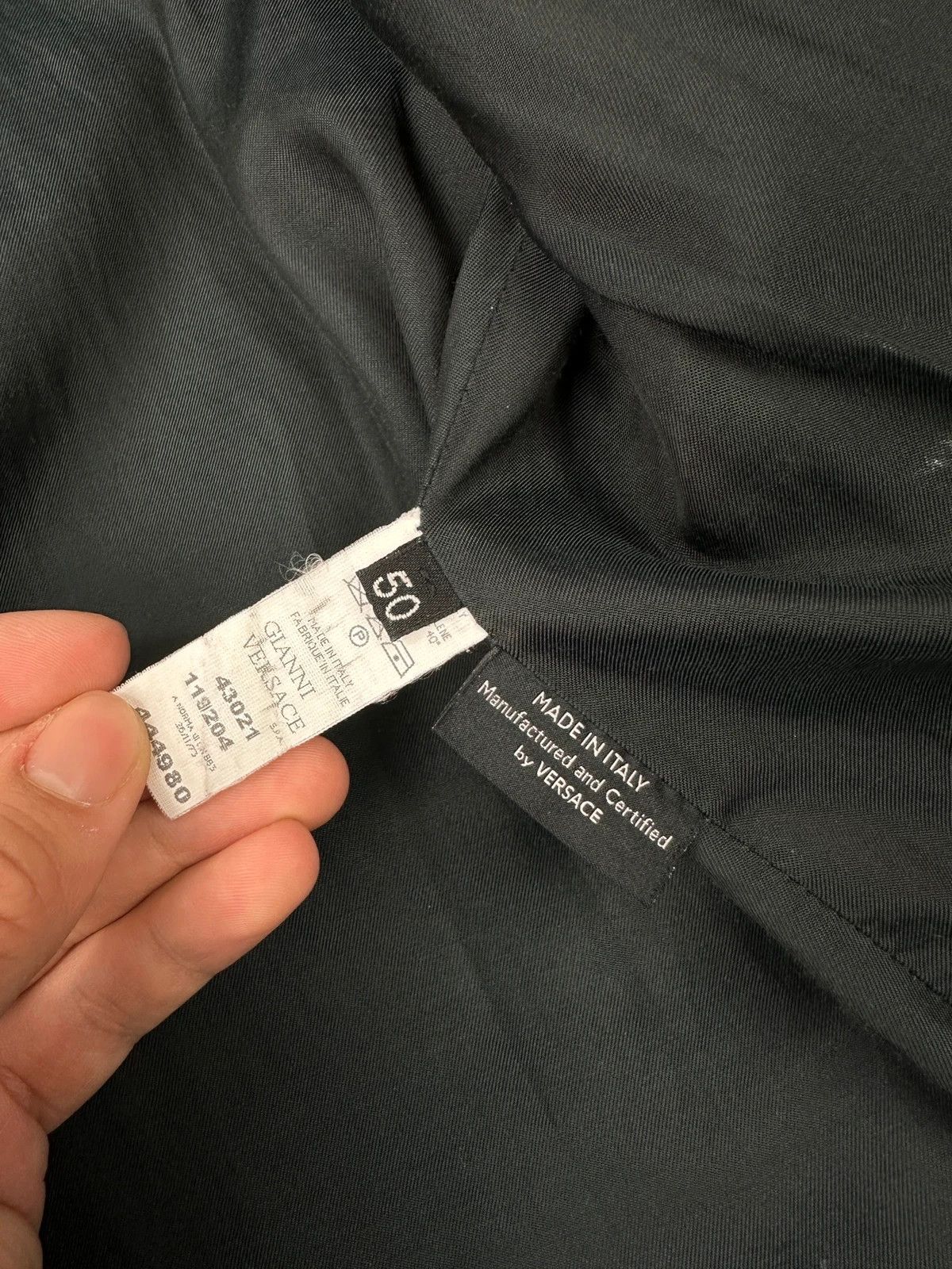 Versace Versace Early 00’s Black 4 Pockets High Collar Bomber Jacket Size US M / EU 48-50 / 2 - 13 Thumbnail