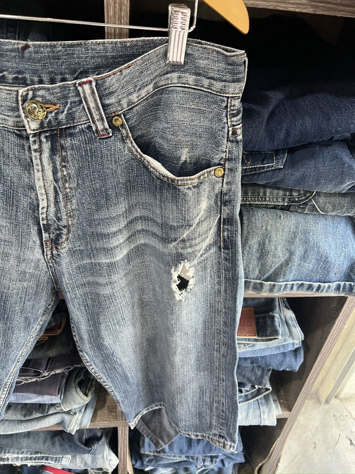 🔥Oririn Jeans Cropped Distressed Denim