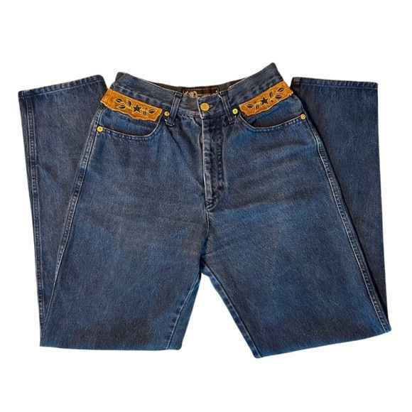 Other Vintage Italian Denim Jeans Embroidered Western Size 30" / US 8 / IT 44 - 1 Thumbnail