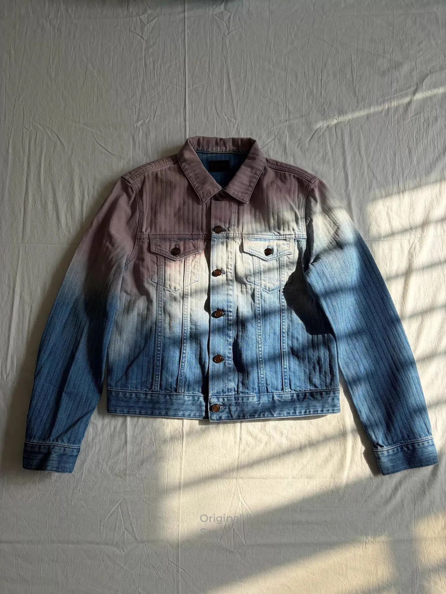 Saint Laurent Paris Multi-Color Gradient Denim Jacket. Size US XL / EU 56 / 4 - 1 Thumbnail