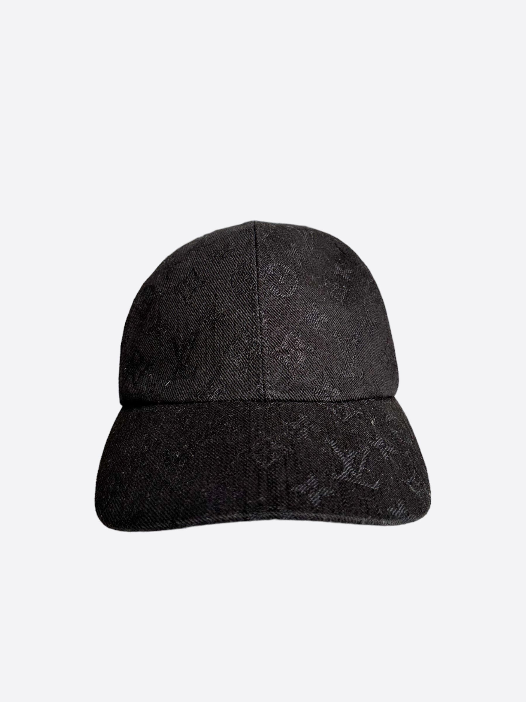 image of Louis Vuitton Black Monogram Essential Cap, Men's