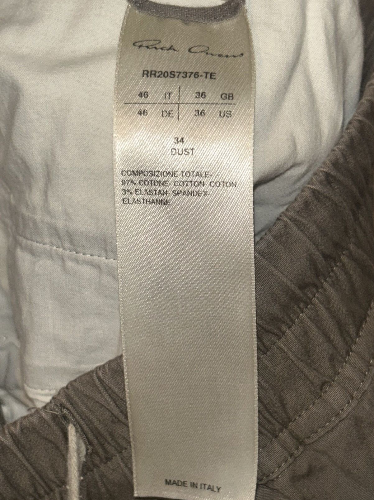 Rick Owens Rick Owens Tecuatl SS20 Cargo Cropped Drawcord Zipper Pants Size US 30 / EU 46 - 4 Thumbnail