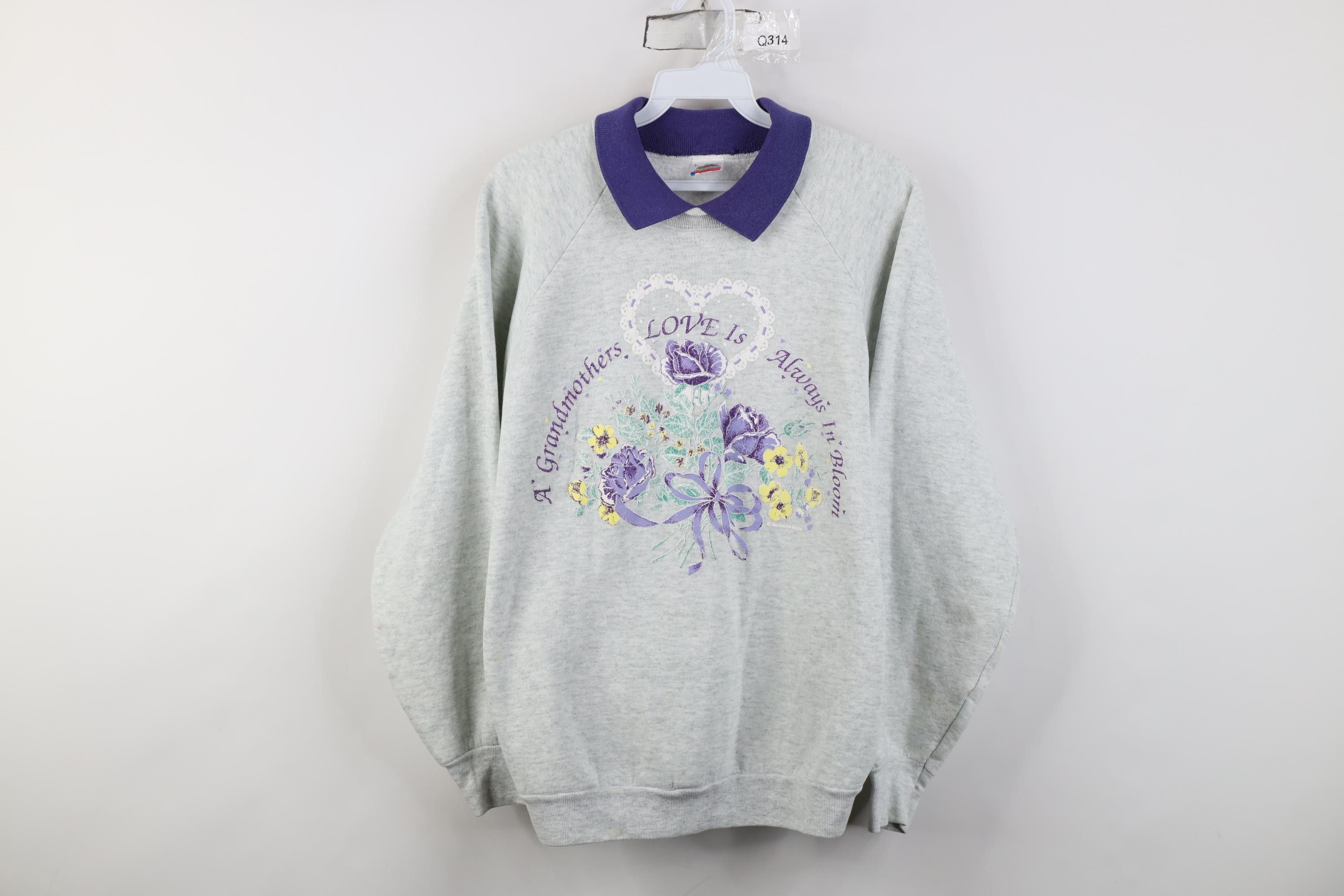 Vintage Vintage 90s Streetwear Grandma Collared Sweatshirt USA Size L / US 10 / IT 46 - 1 Thumbnail