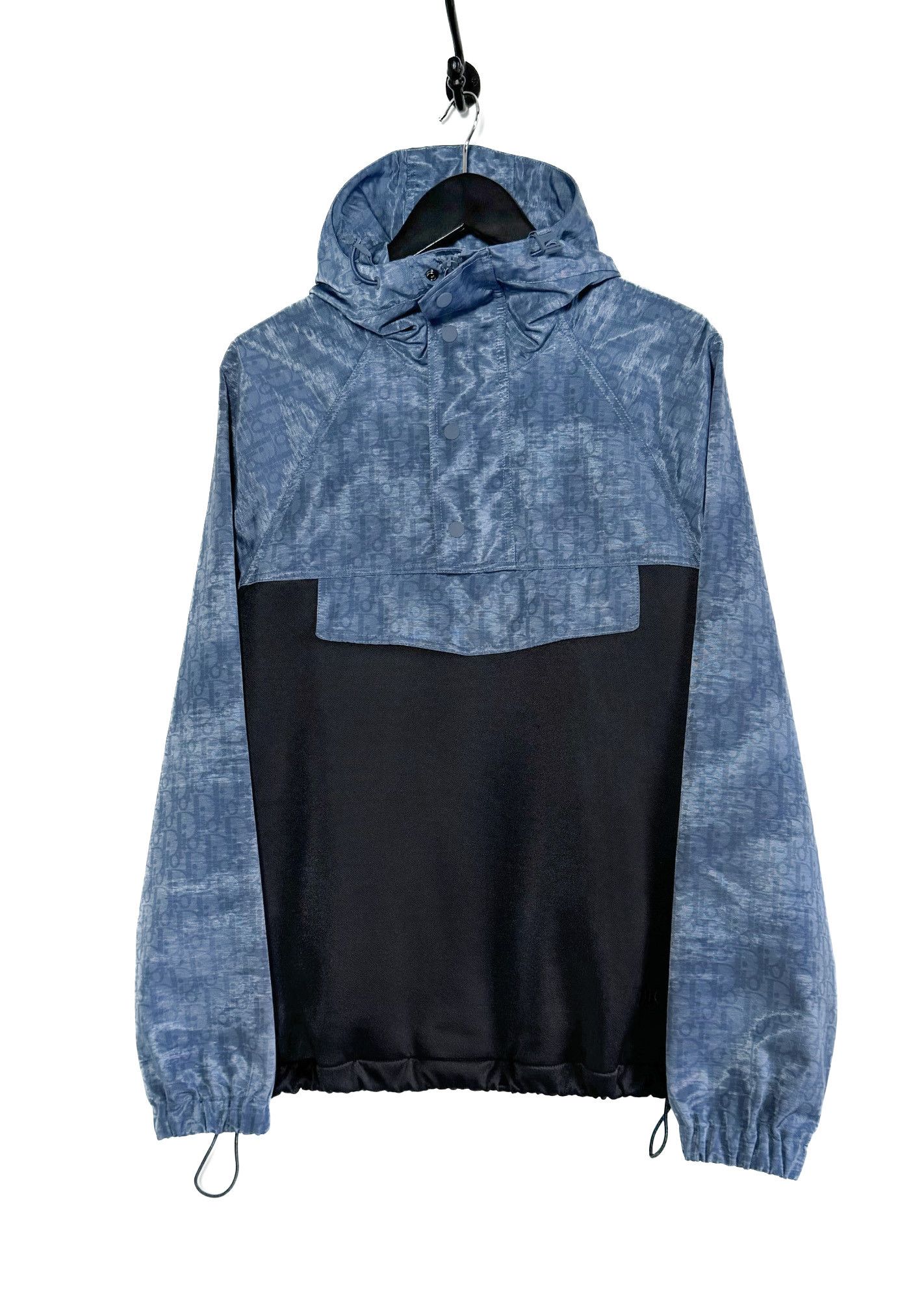 Dior Dior Blue Oblique Black Technical Hooded Anorak Jacket
