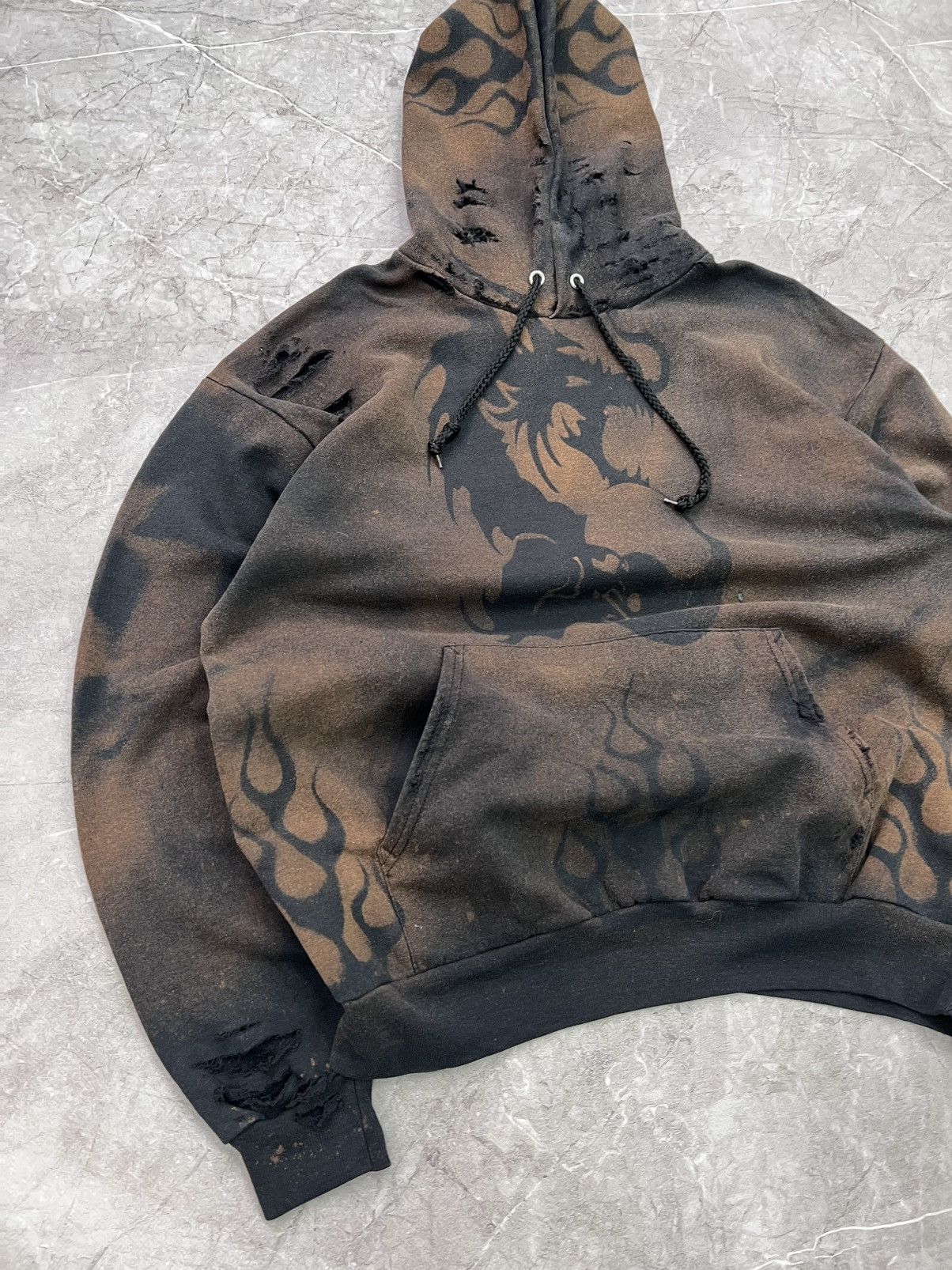 If Six Was Nine CRAZY SUN FADED FLAME BOXY HOODIE LGB STYLE Size US L / EU 52-54 / 3 - 2 Thumbnail