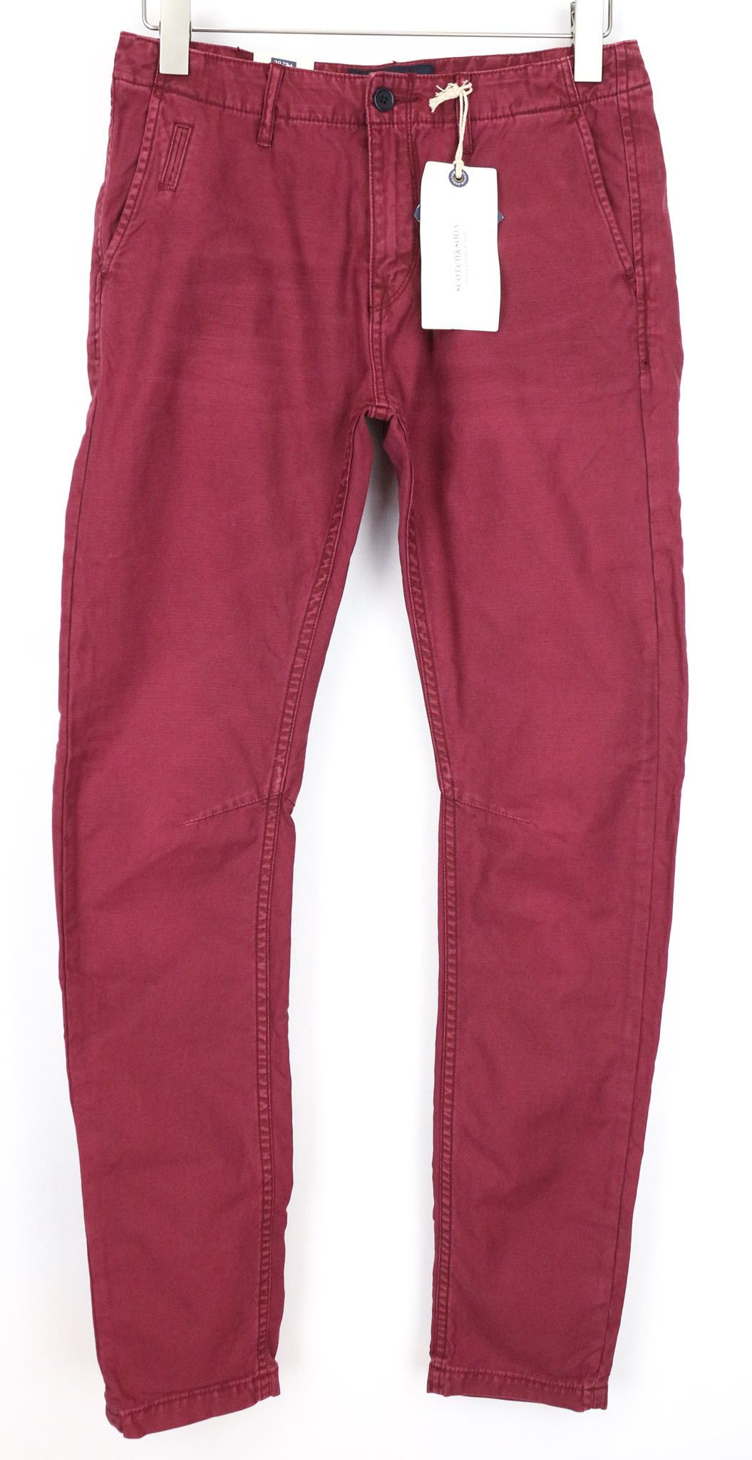 Scotch & Soda THEON W29/L34 Slim Taper Cotton Burgundy Trousers 75374 Size US 29 - 1 Thumbnail