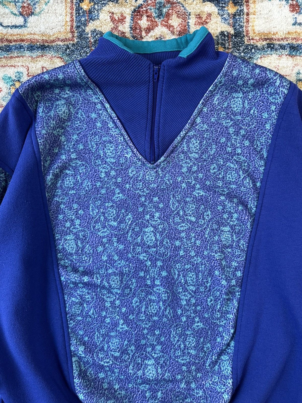 Foot Locker × Vintage Vintage Foot Locker Floral 1/4 Zip-up Sweatshirt Medium Size M / US 6-8 / IT 42-44 - 4 Thumbnail