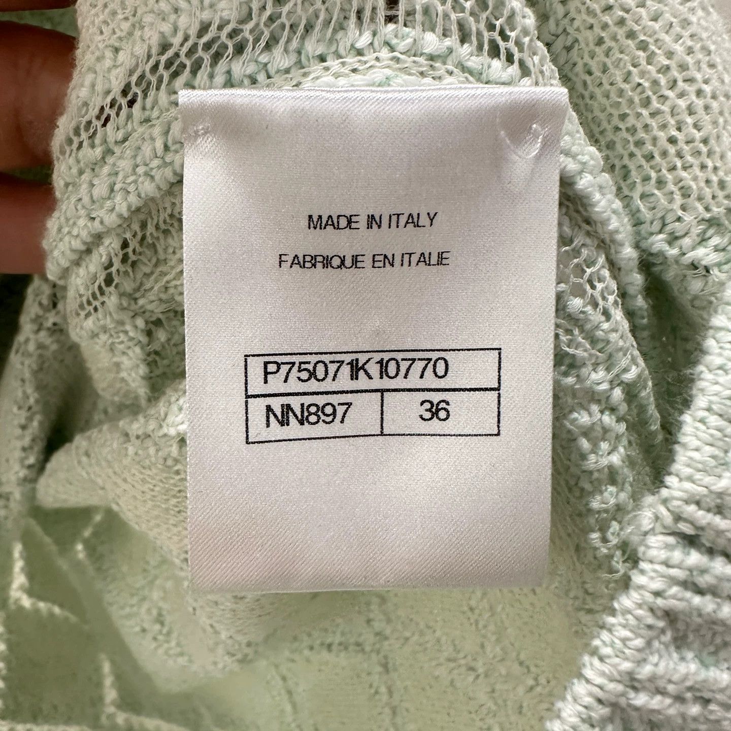 Chanel Chanel Mint Green Quilted Crystal Cardigan apr791 36 Size XS / US 0-2 / IT 36-38 - 4 Thumbnail
