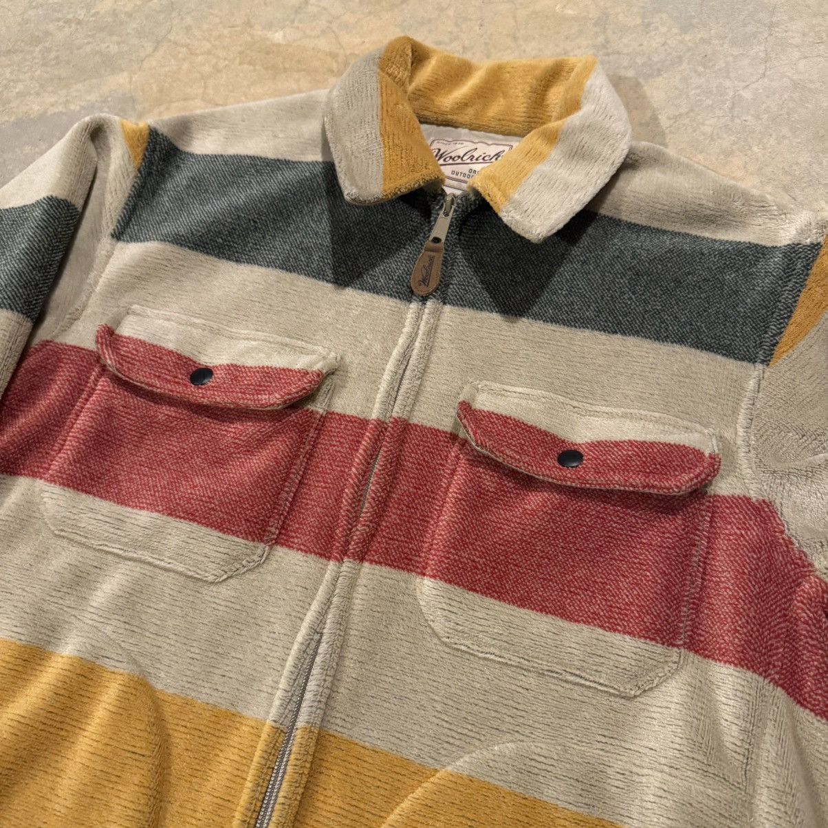 Woolrich Woolen Mills Vtg 1990s Woolrich Hudson Bay Blanket Fleece Zip Overshirt Size US M / EU 48-50 / 2 - 5 Thumbnail