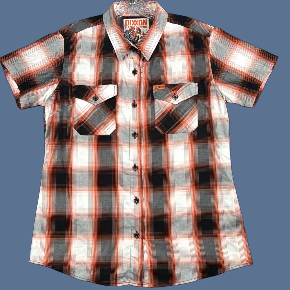 Vintage Dixxon Flannel Shirt Womens L Orange Plaid Button-Down Classic Casual Travel Size L / US 10 / IT 46 - 1 Thumbnail