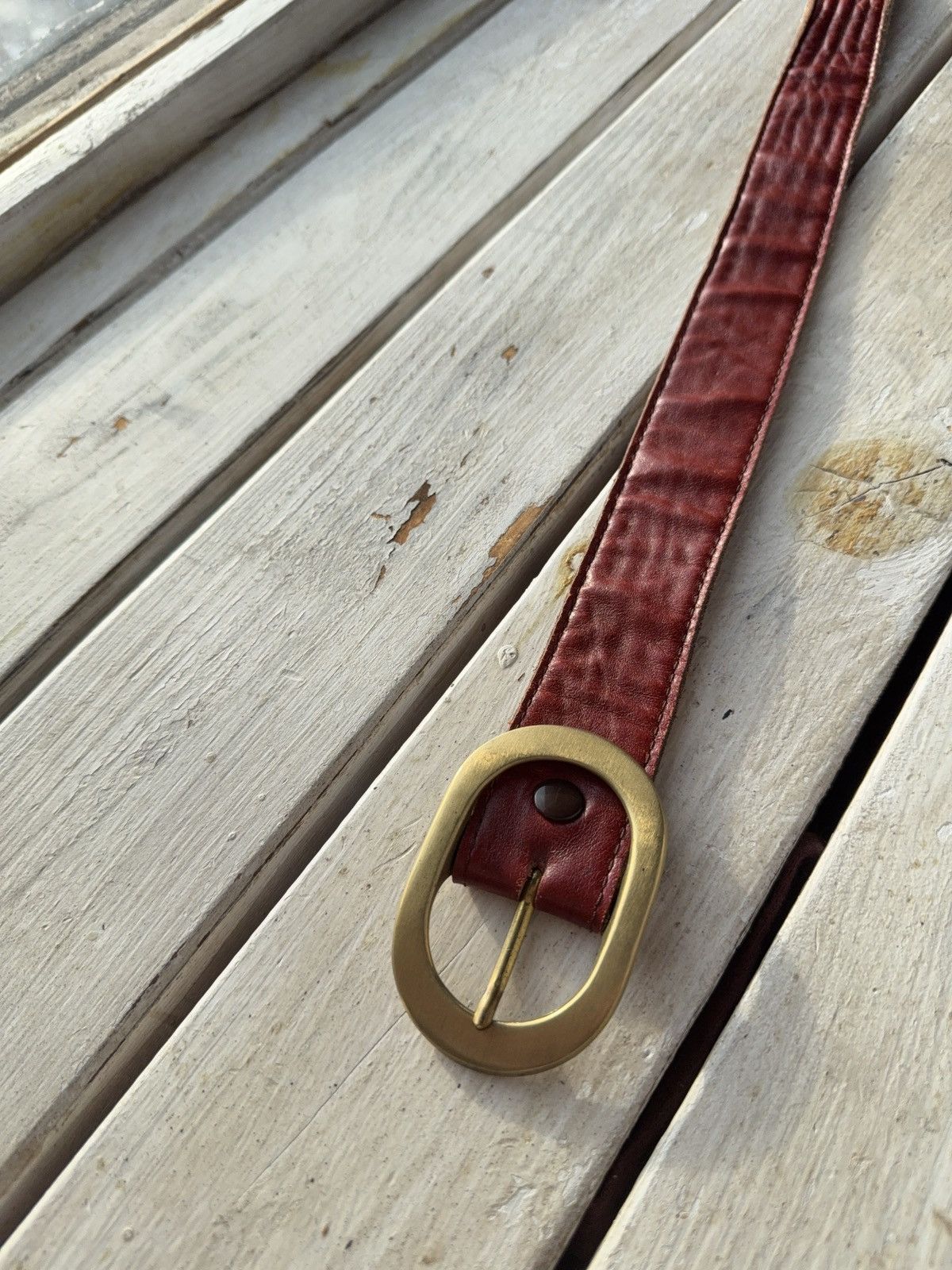 Japanese Brand Vintage Retro 90s Opium Real Leather Japanese style belt Size ONE SIZE - 5 Thumbnail