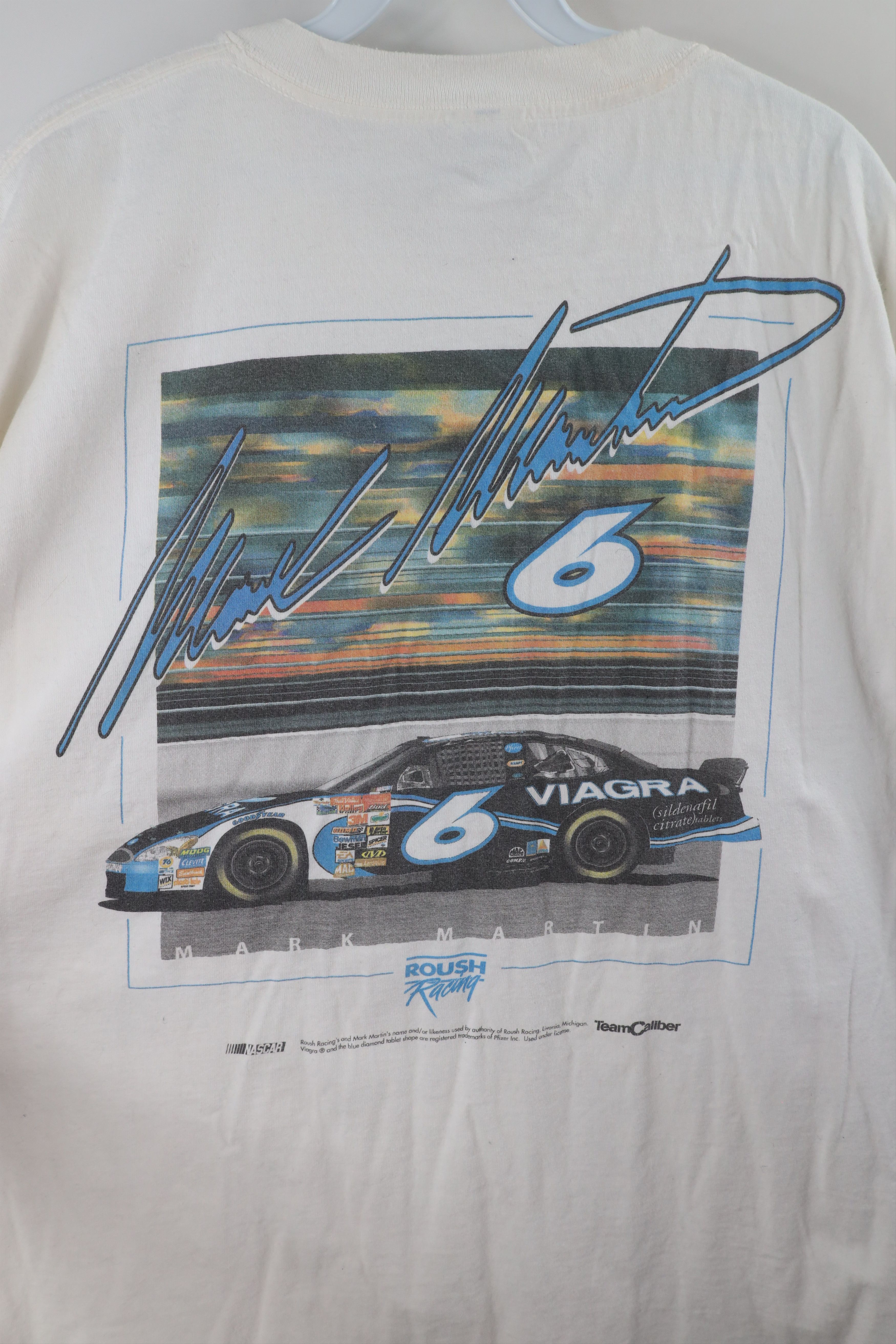 Vintage Vintage 90s NASCAR Out Mark Martin Racing Pocket T-Shirt Size US XXL / EU 58 / 5 - 8 Thumbnail