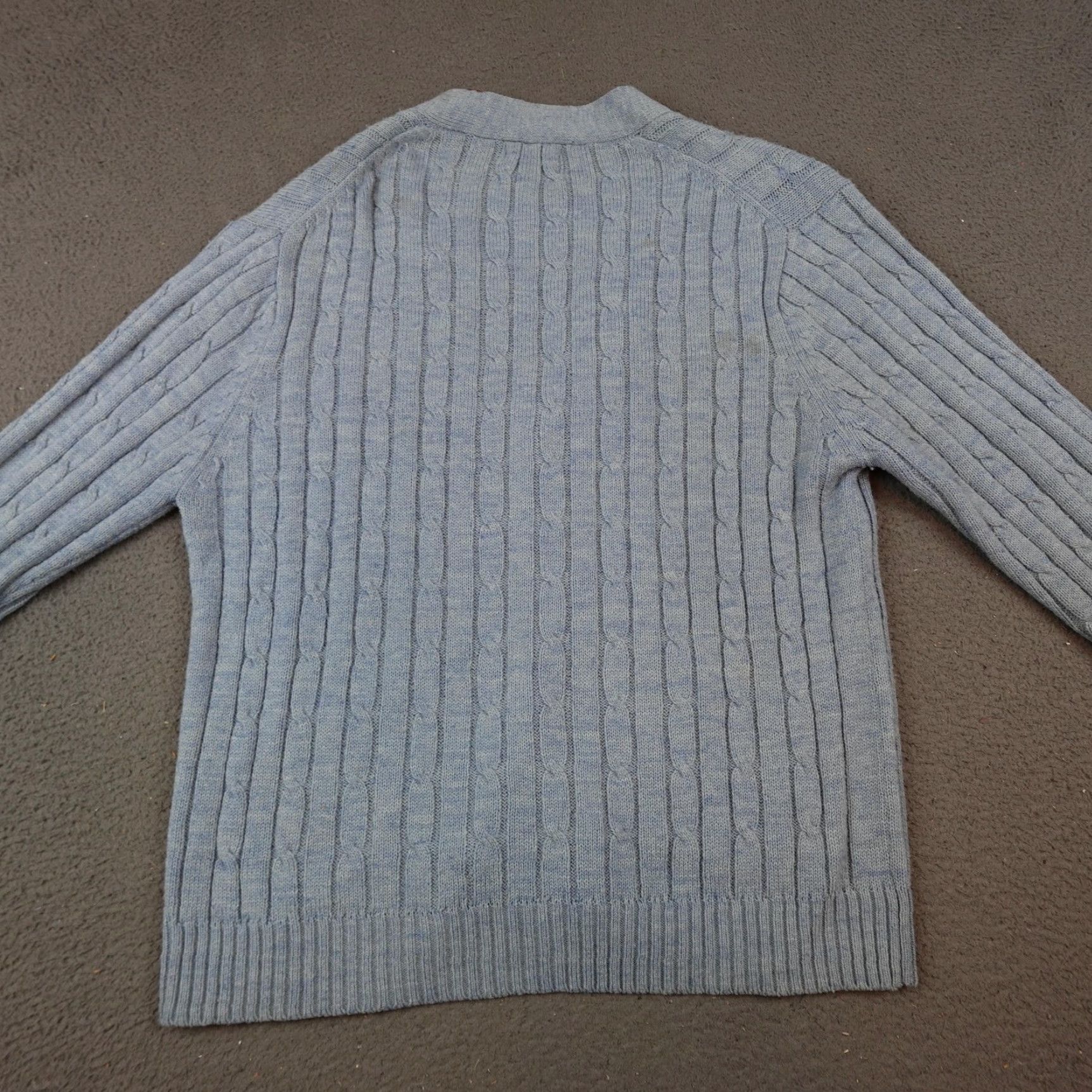 Vintage VINTAGE Cabot Sweater Mens Medium Blue Cable Knit Cardigan Made Taiwan ROC Mens Knit Cardigan Size US M / EU 48-50 / 2 - 6 Thumbnail